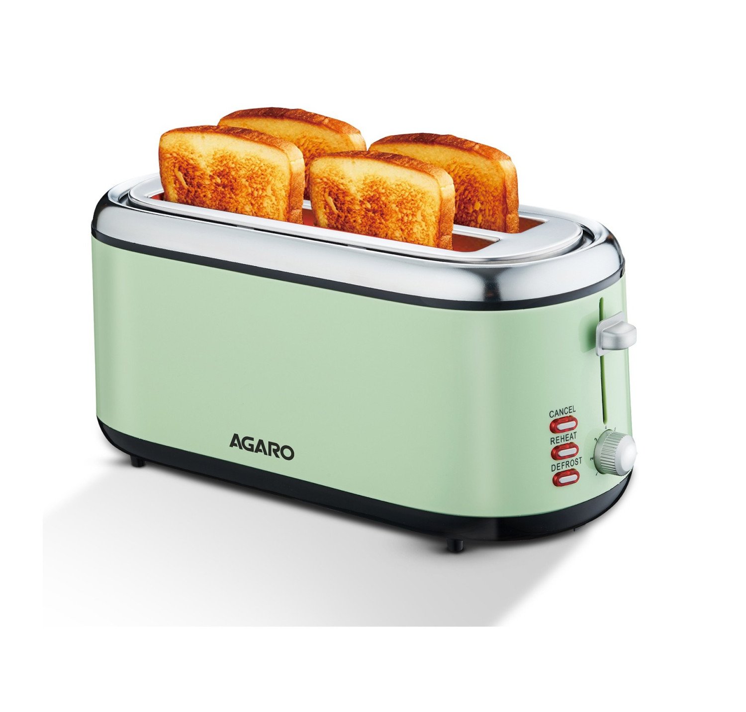 AGARO Royal 4 Slice Stainless Steel Pop Up Toaster 1450 W Pop Up Toaster  (Green)