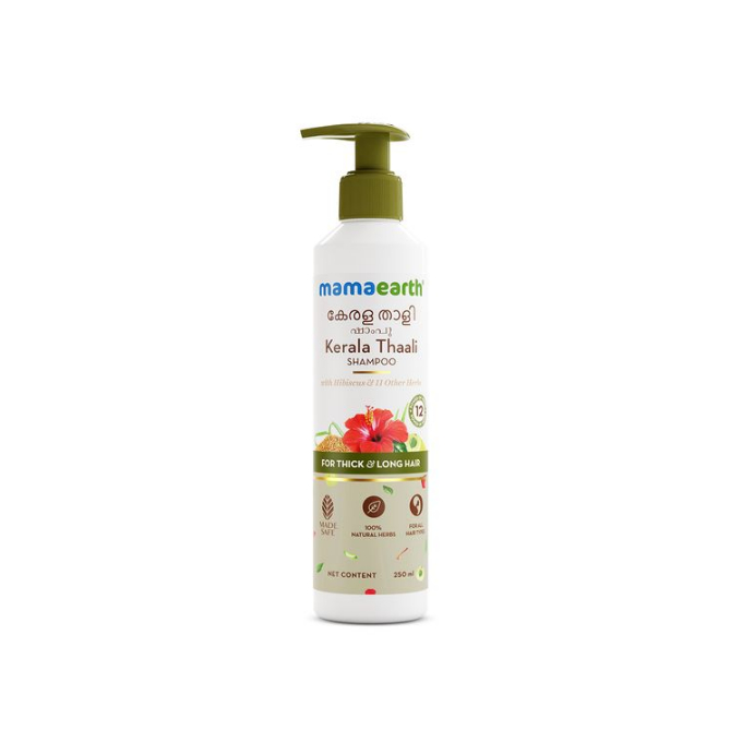 Mamaearth Kerala Thaali Shampoo with the Power of 12 Herbs for Thick & Long Hair - 250 ml