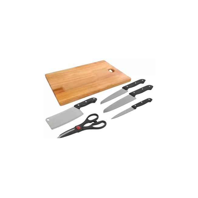 Wood, Stainless Steel Knife Set (Pack of 1)