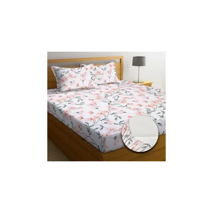 White Print Flower Bedsheet