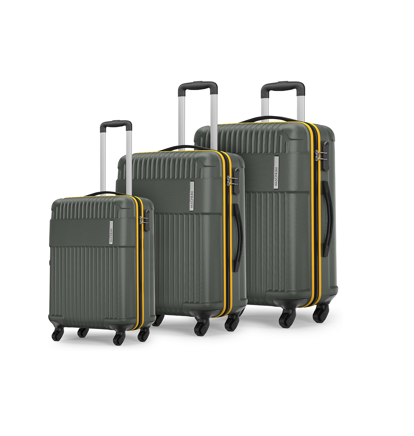 Safari Hard Body Set of 3 Luggage 4 Wheels - Magnum Saber 3P Set 4W - Green