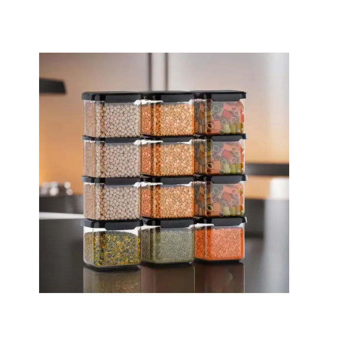 New Airr tight storage containers ( pack of 6 ). Black 500ml