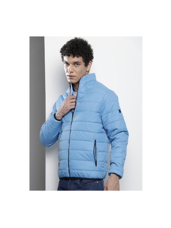 Men Blue Padded Jacket
