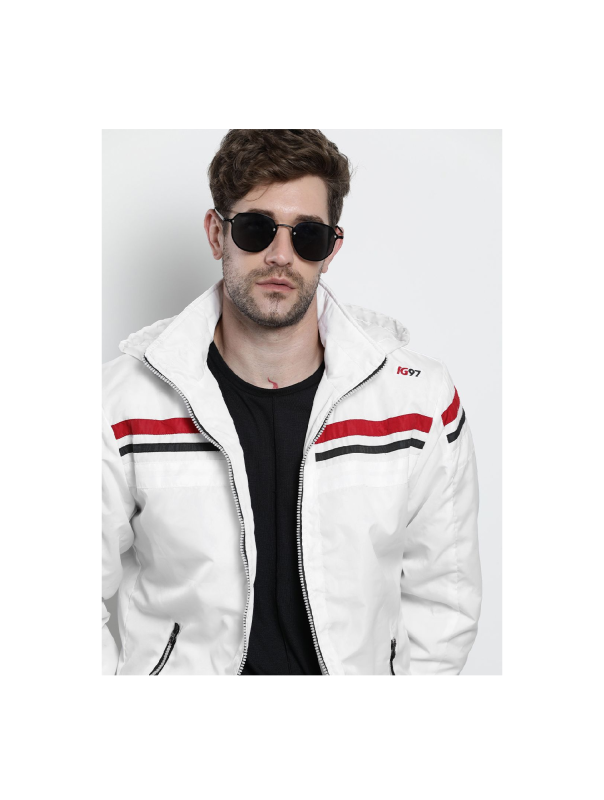 Men White Sporty Jacket