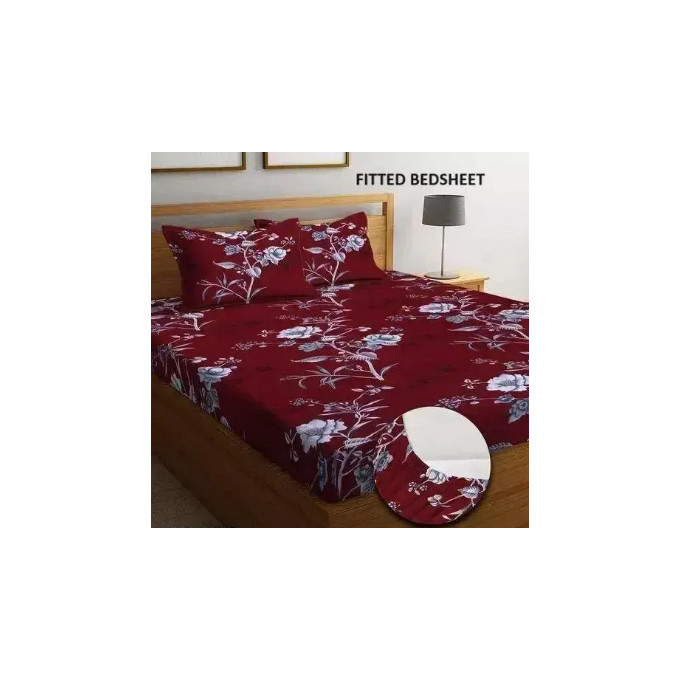 Duhan hub makes this attractive double fitted bedsheet with 2 large pillow covers