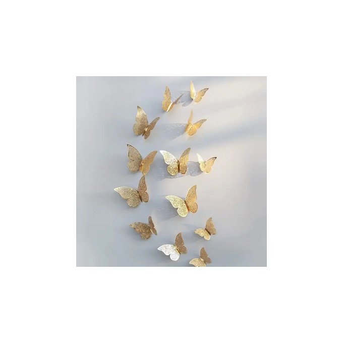 Gold Butterflys Decoration Items for Wall, Room, Bedroom, Living Room Decor, Golden Butterflys, Sticker Butterflies for Party Decor, Aesthetic Room Decor.