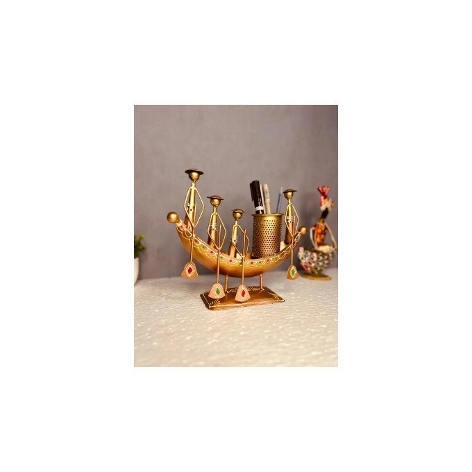 Metal Decorative Boat Pen Stand